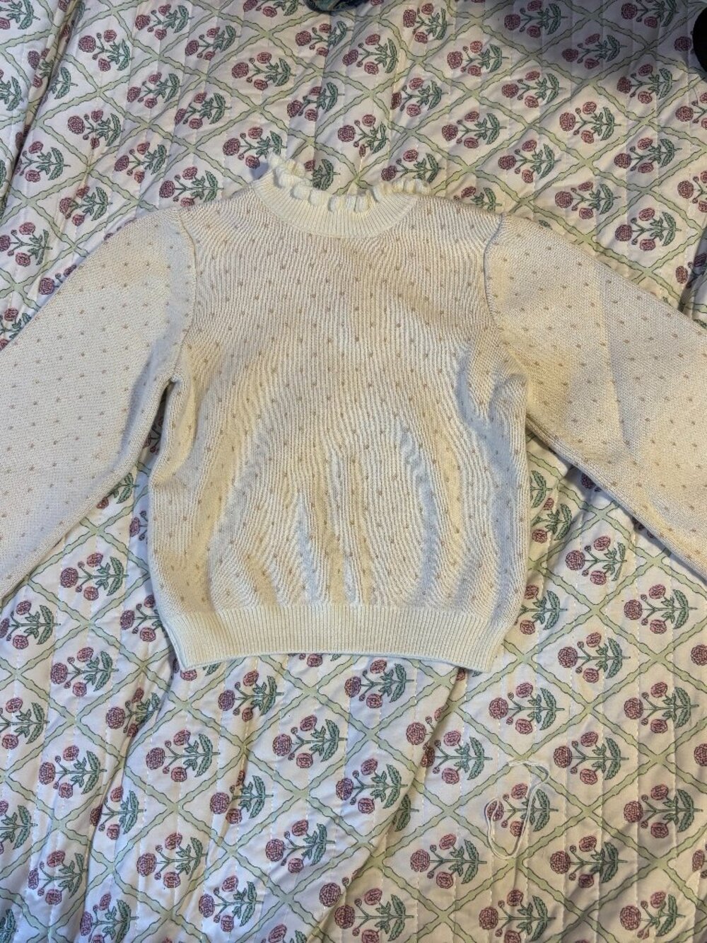 Janie and Jack Cream Sparkle Dot Sweater
